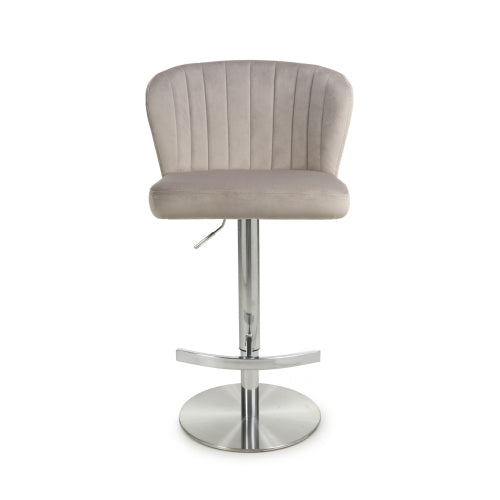 Alexa Brushed Velvet Mink Bar Stool - Pair