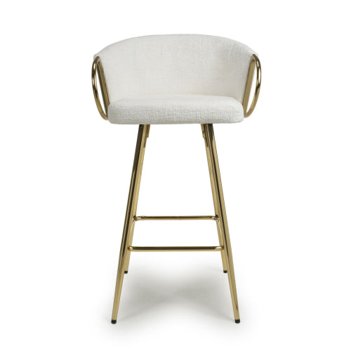 Andria Linen Effect Cream Bar Stool - Pair