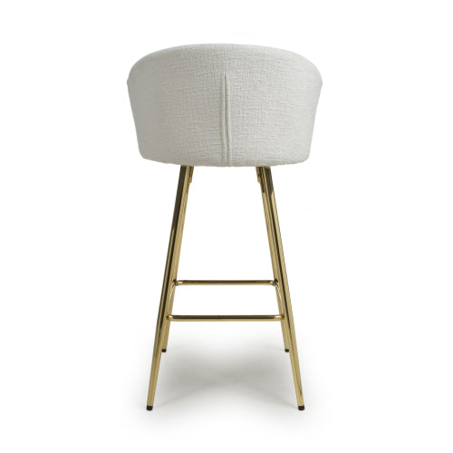Andria Linen Effect Cream Bar Stool - Pair