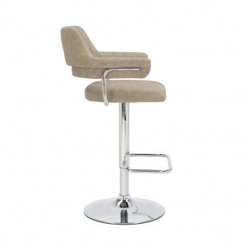 Damiano Leather Effect Mink Bar Stool - Pair