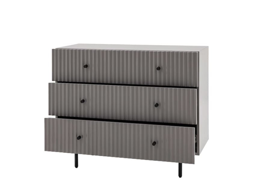 Milan Grey Wood 3 Drawer Chest
