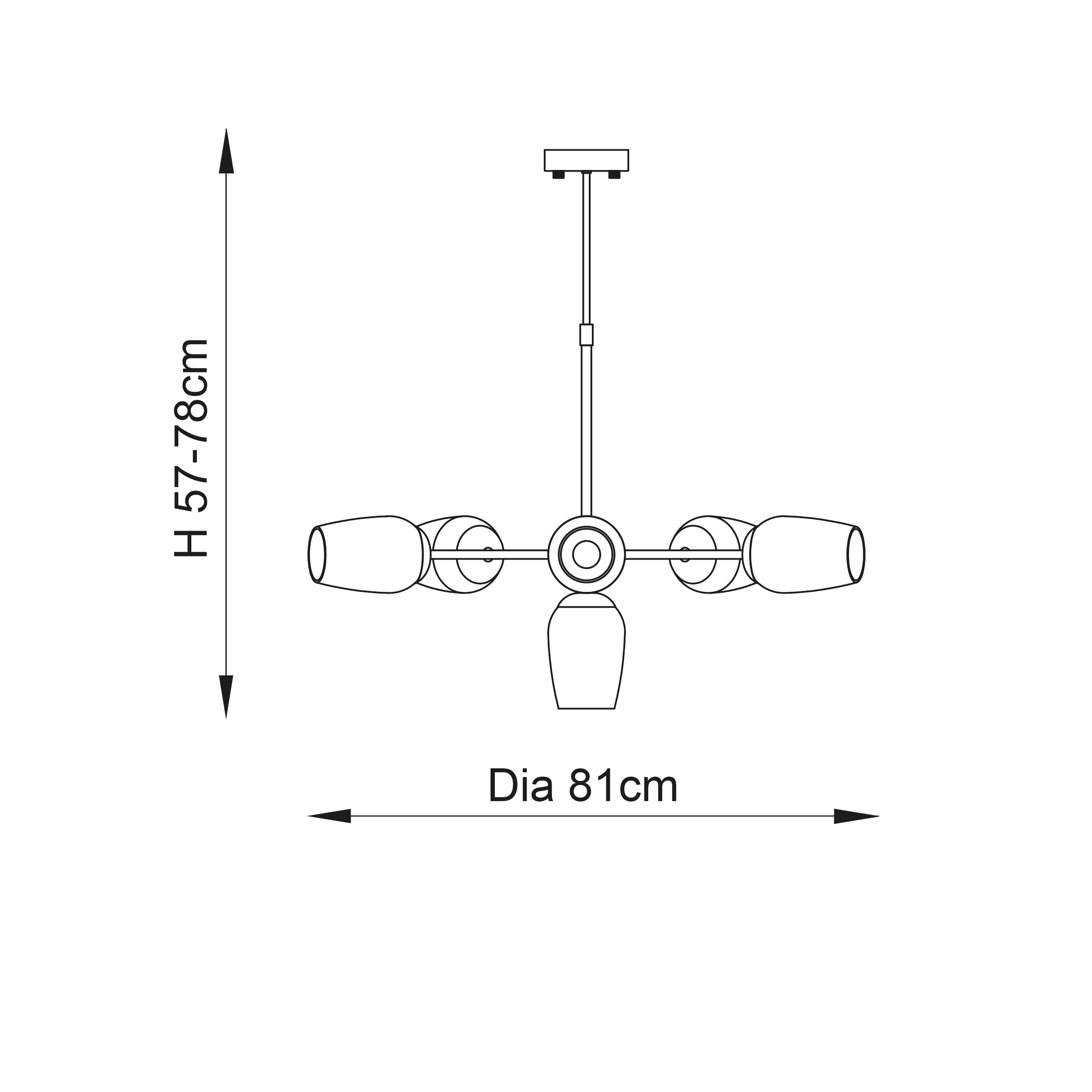 Antique Brass 6 Light Pendant