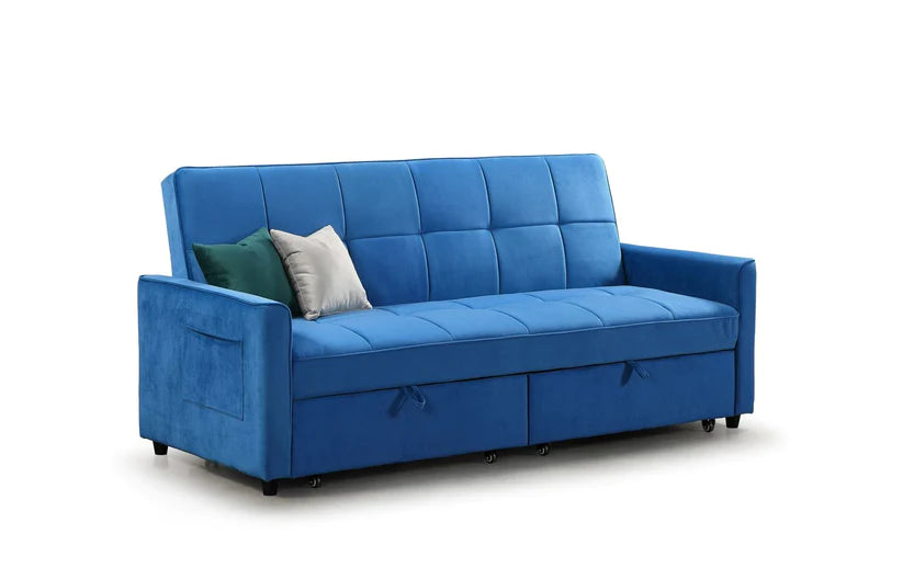 Enna Sofabed Plush 3 Seater Blue