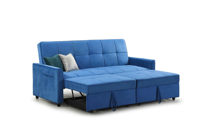 Enna Sofabed Plush 3 Seater Blue