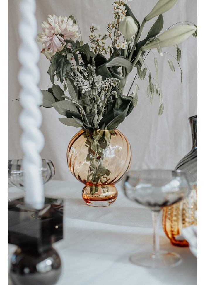 Small Crystal Swirl Vase Amber