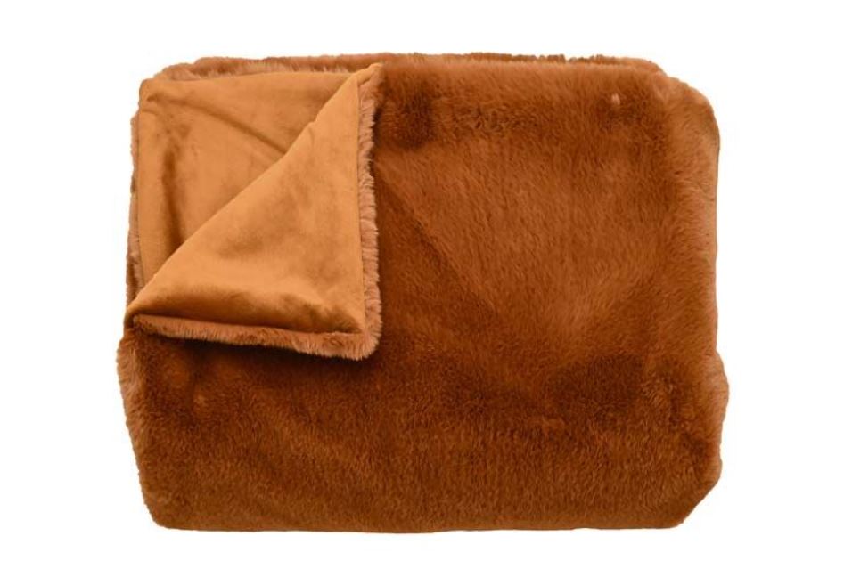 Luxe Faux Fur Throw Gingerbread