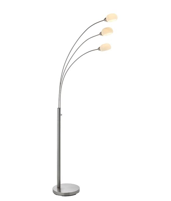 Lampadaire argenté à 3 lumières
