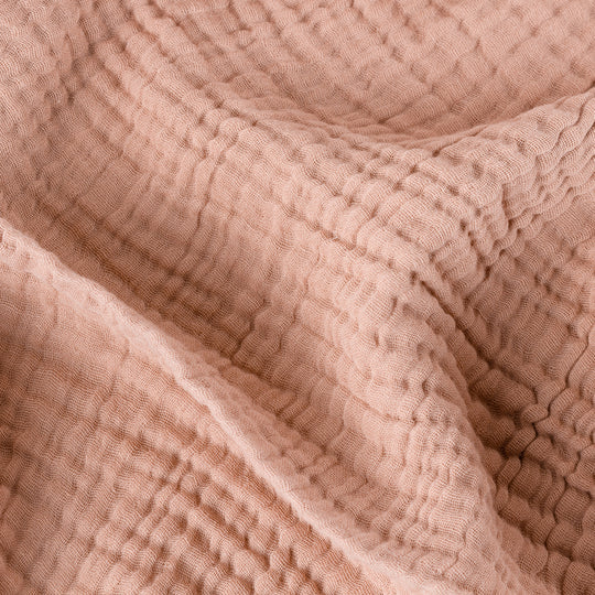 Lark Crinkle Cotton Throw Rose