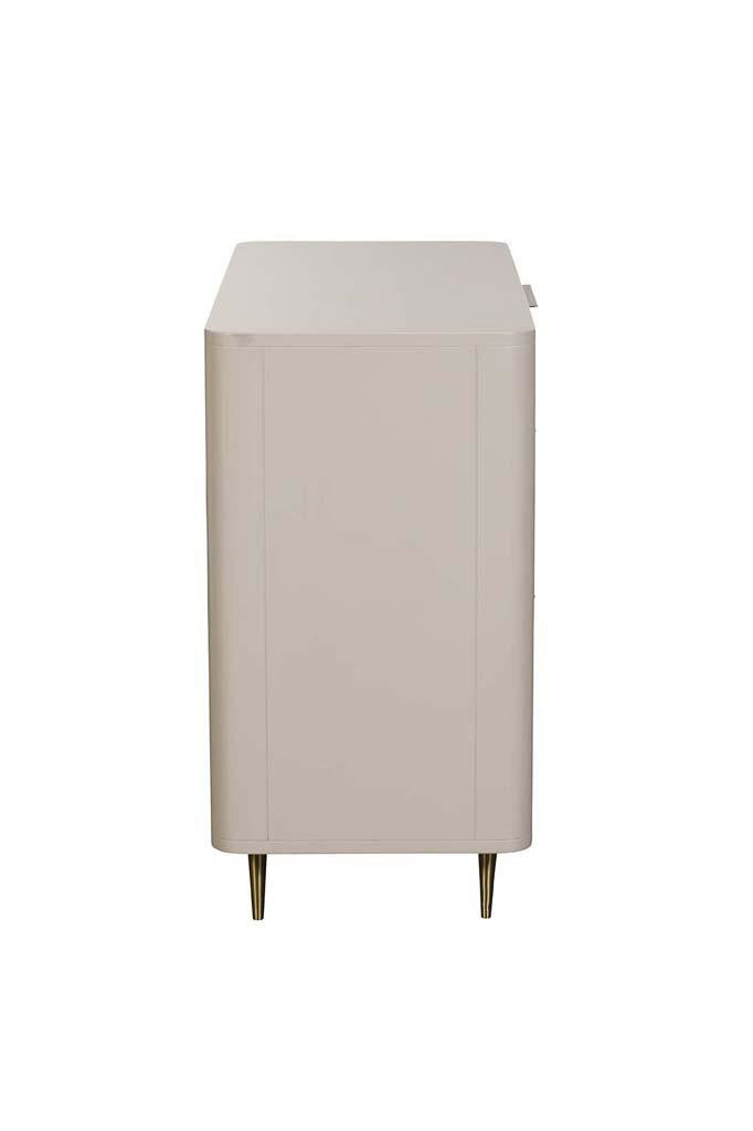 Fluted 3 Drawer Chest with Gold Accents