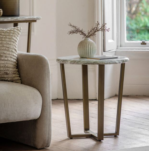 Ensemble de 2 tables d'appoint à plateau monochrome Swirl