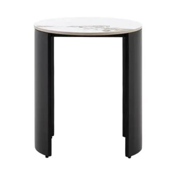 Ensemble de 2 tables d'appoint à plateau monochrome Swirl