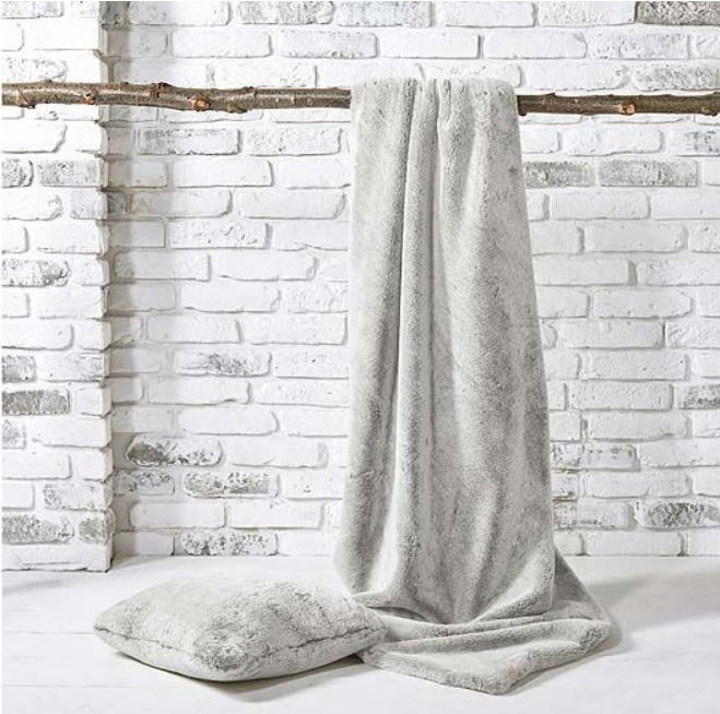 Luxury Faux Fur Throw Moonstone
