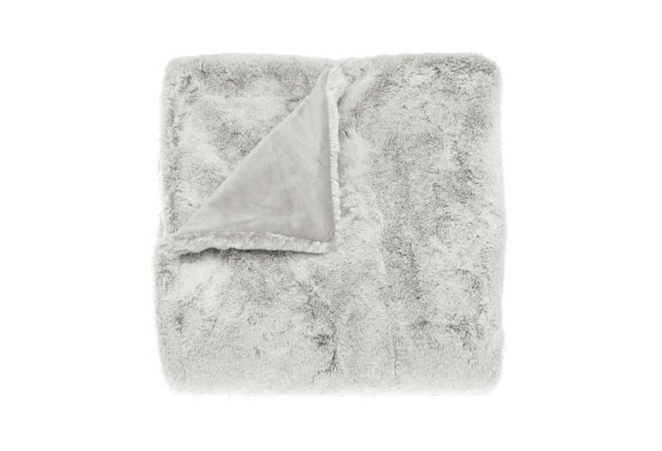 Luxury Faux Fur Throw Moonstone