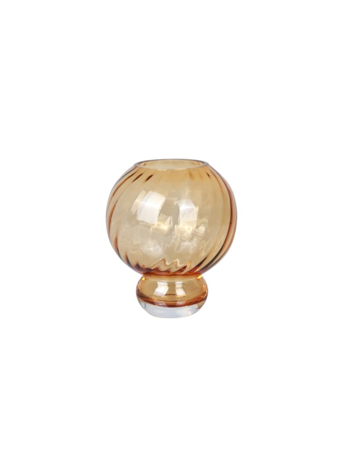 Small Crystal Swirl Vase Amber