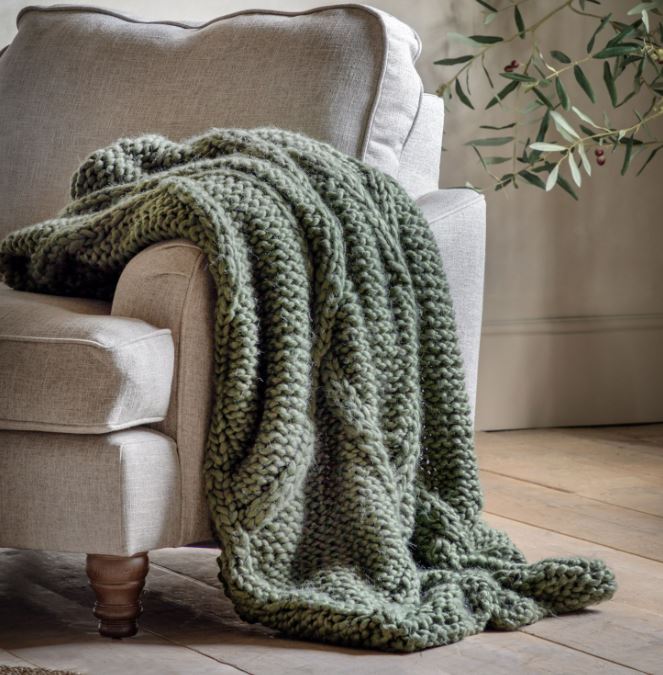 Cable Knit Diamond Throw