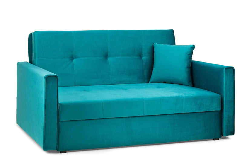 Pisa Plush 2 Seater Sofabed Teal