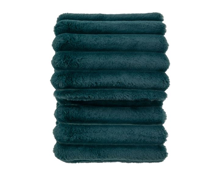 Teal Ribbed Faux Fur Throw 130x170cm