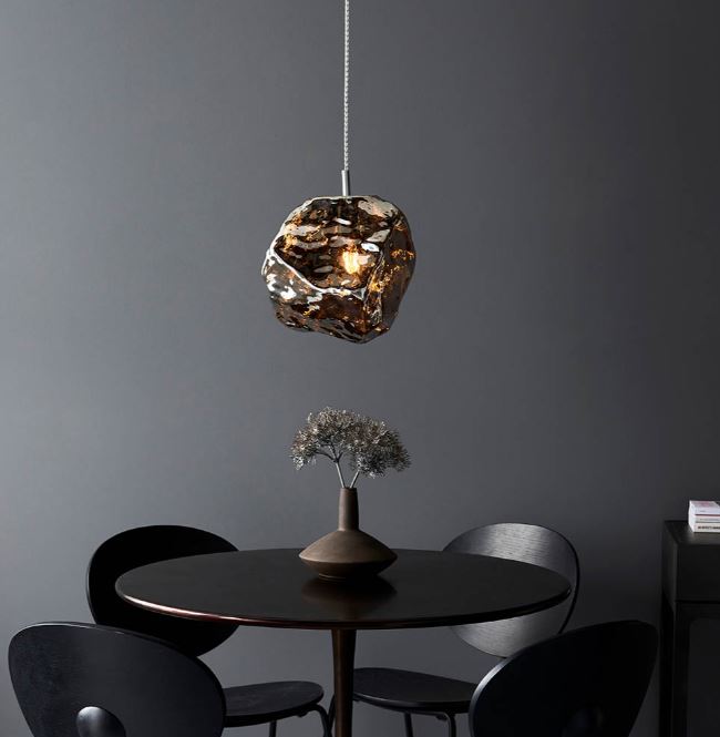 Metallic Glass Rock Pendant