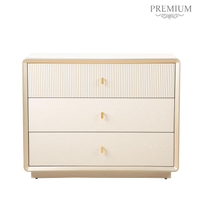 Cream Elm 3 Drawer Chest