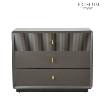 Smoke Grey Elm 3 Drawer Chest