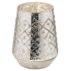 The Noel Collection Mercury Medium Etched Candle Holder