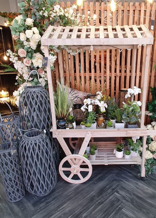 White Floor Standing Domed Wicker Lantern With Rope Detail