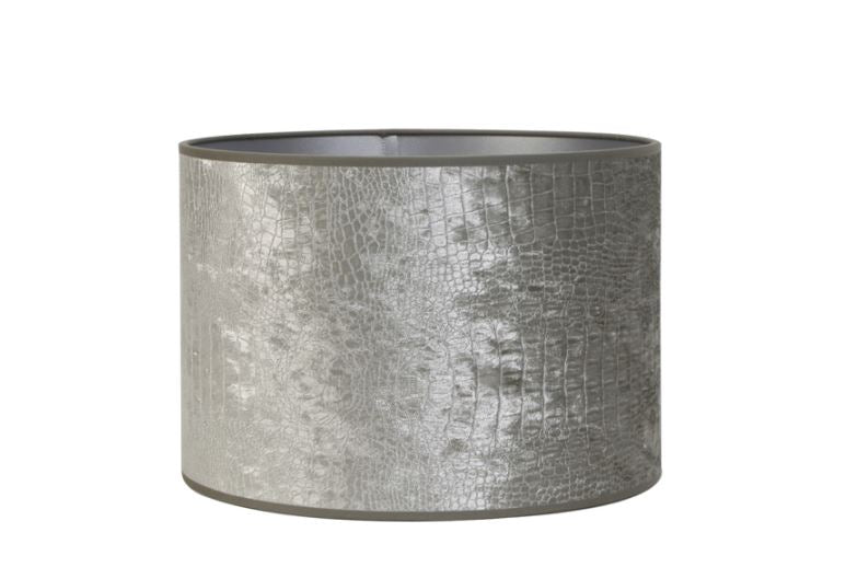 Shade Cylinder CHELSEA Velour Silver 50-50-38 cm