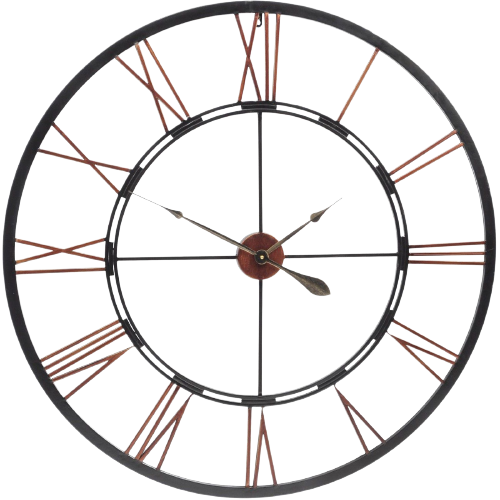 Oversized Metal Skeletal Wall Clock