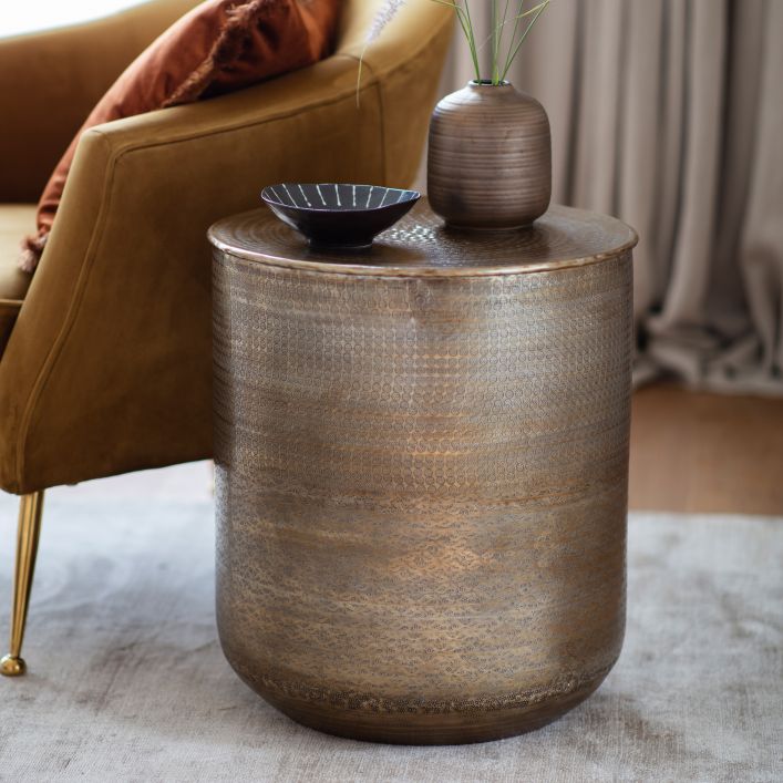 Table Ashta en métal bronze