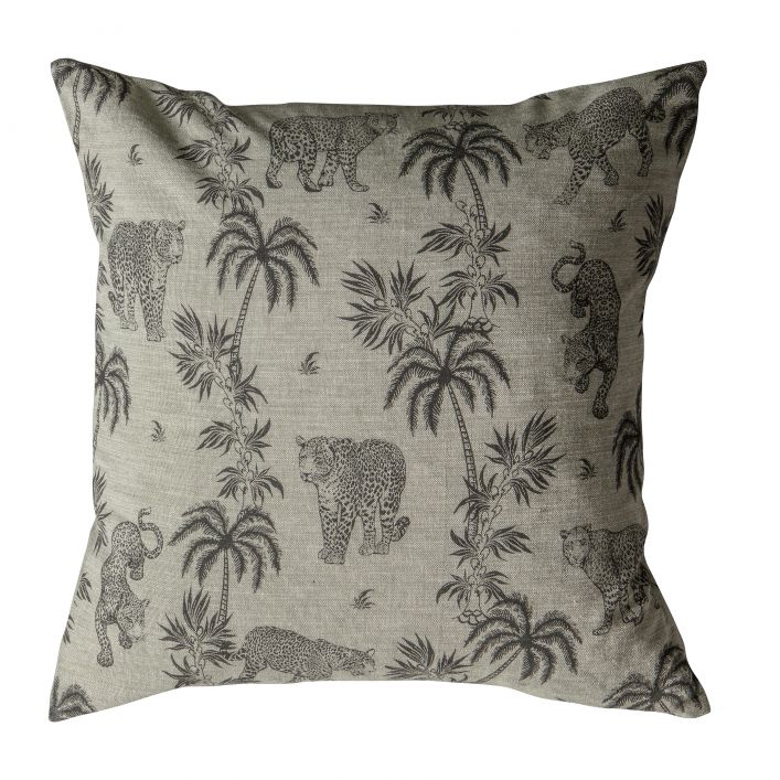 Zola Palm Leopard Grey Cushion