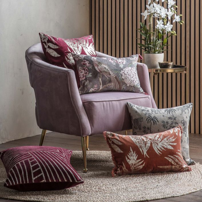 Zola Palm Leopard Grey Cushion