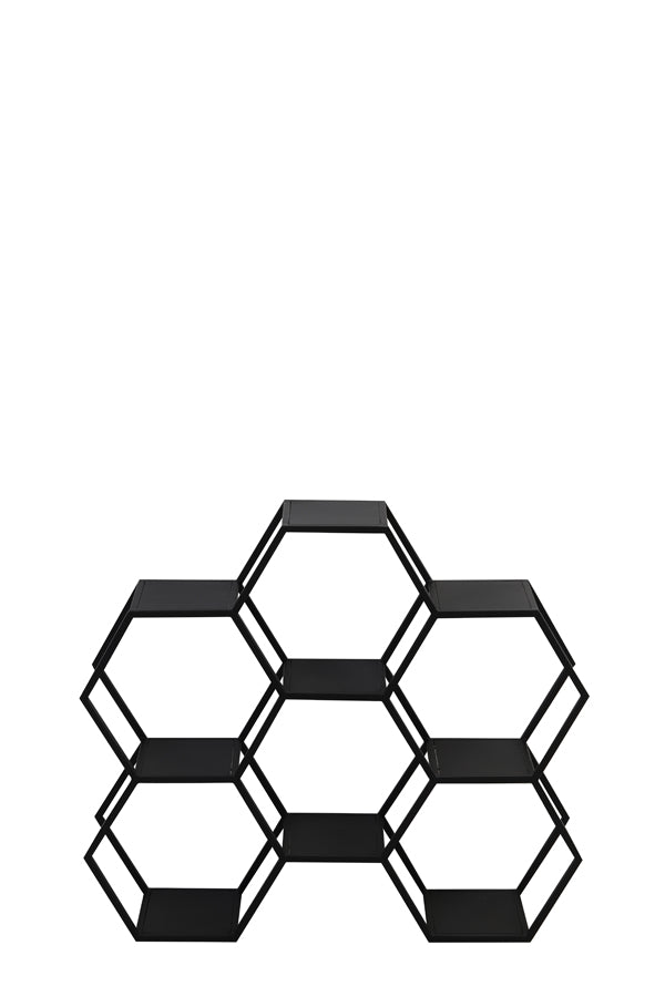 Matte Black Hexagon Shelving Unit Small
