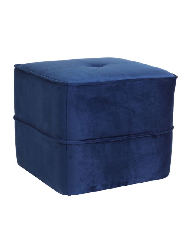 KIKI Stool matt velvet dark blue