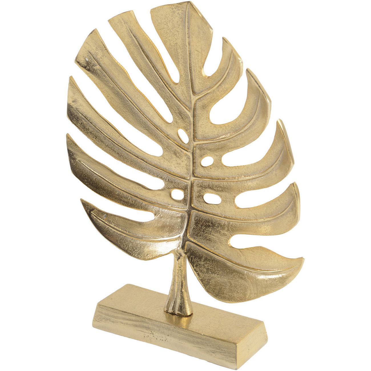 Monstera Blattgold-Aluminiumskulptur