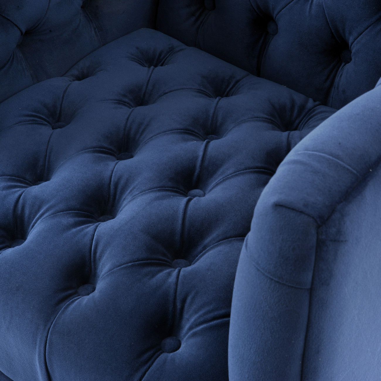 Alex Blue Velvet Button Detail Occasional Chair