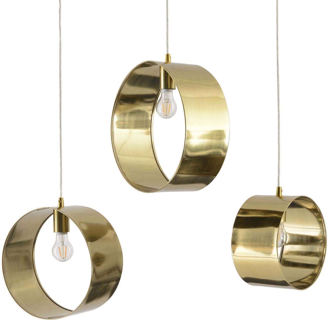 Ara Set Of 3 Gold Pendants E27 60W 3