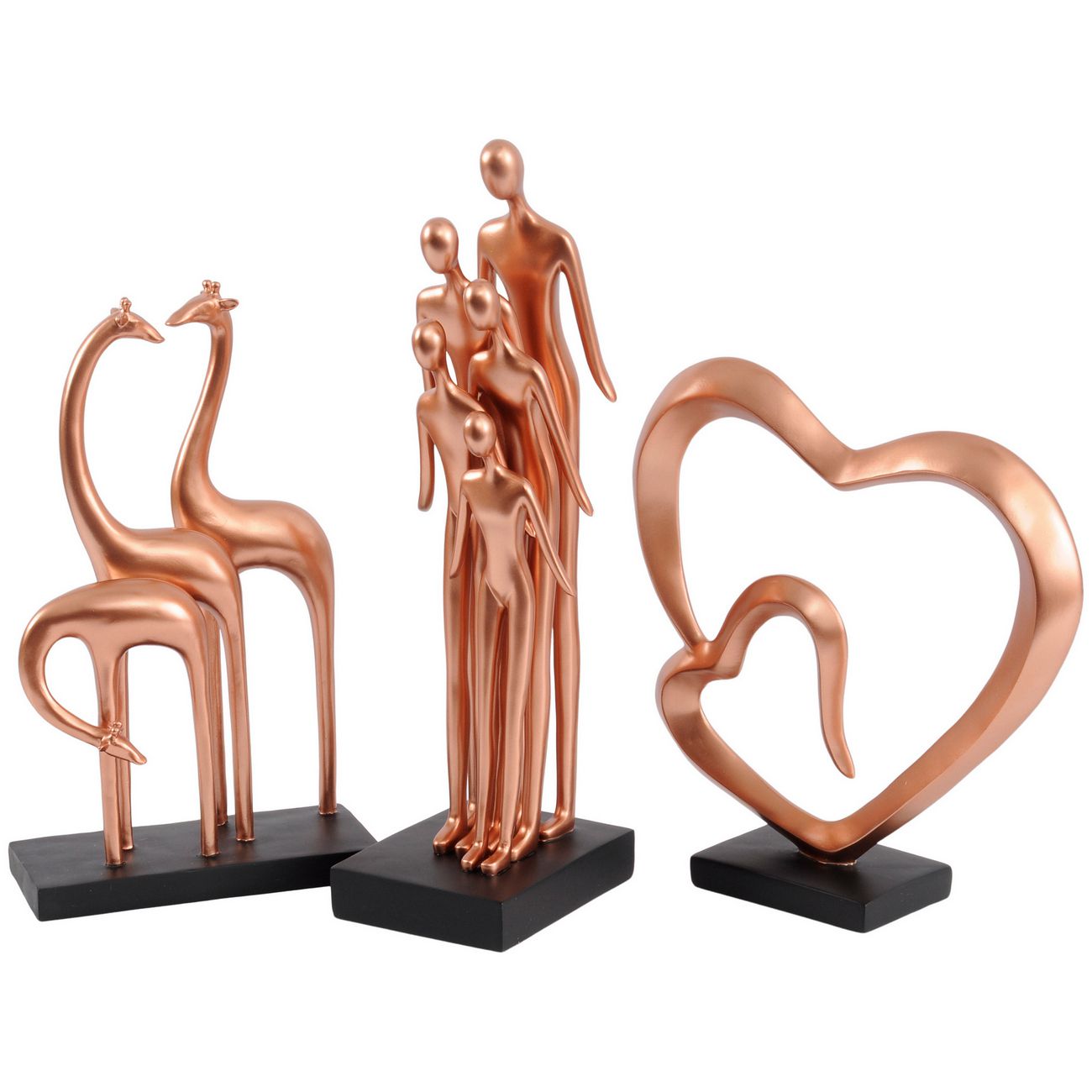 Abstract Rose Gold Giraffe Sculpture