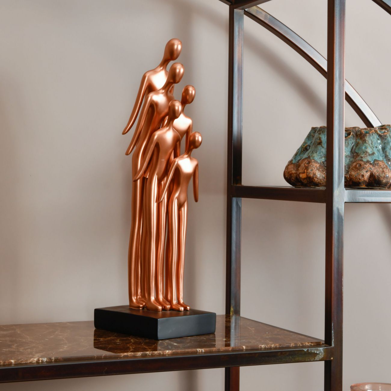 Rose Gold Abstract Family Gathering Sculpture