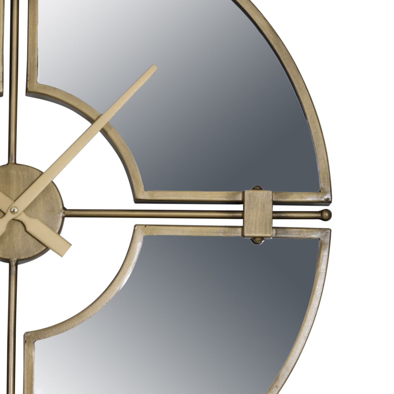 Mirrored Wall Clock In Gold Finish