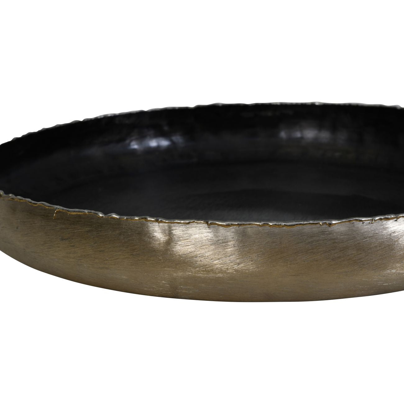 Brushed Gold Metal Round Platter
