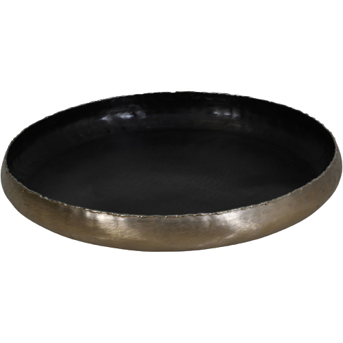 Brushed Gold Metal Round Platter
