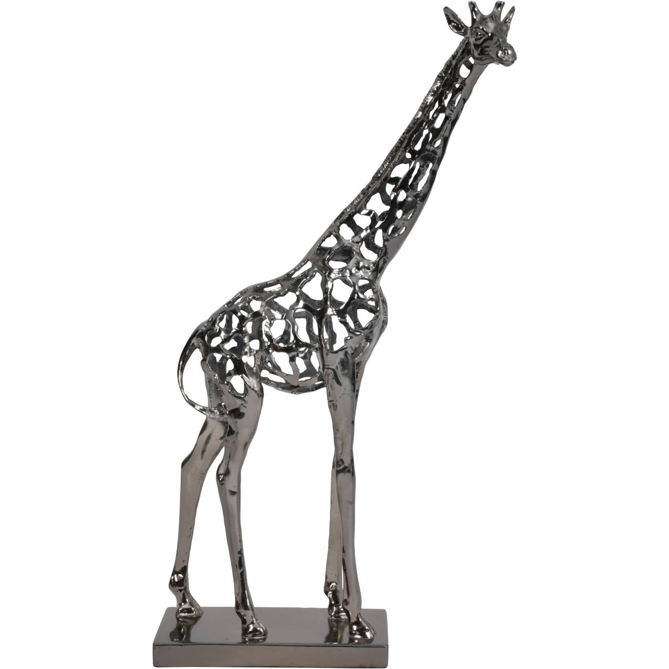 Sculpture girafe creuse Courtney en nickel noir, 70 cm