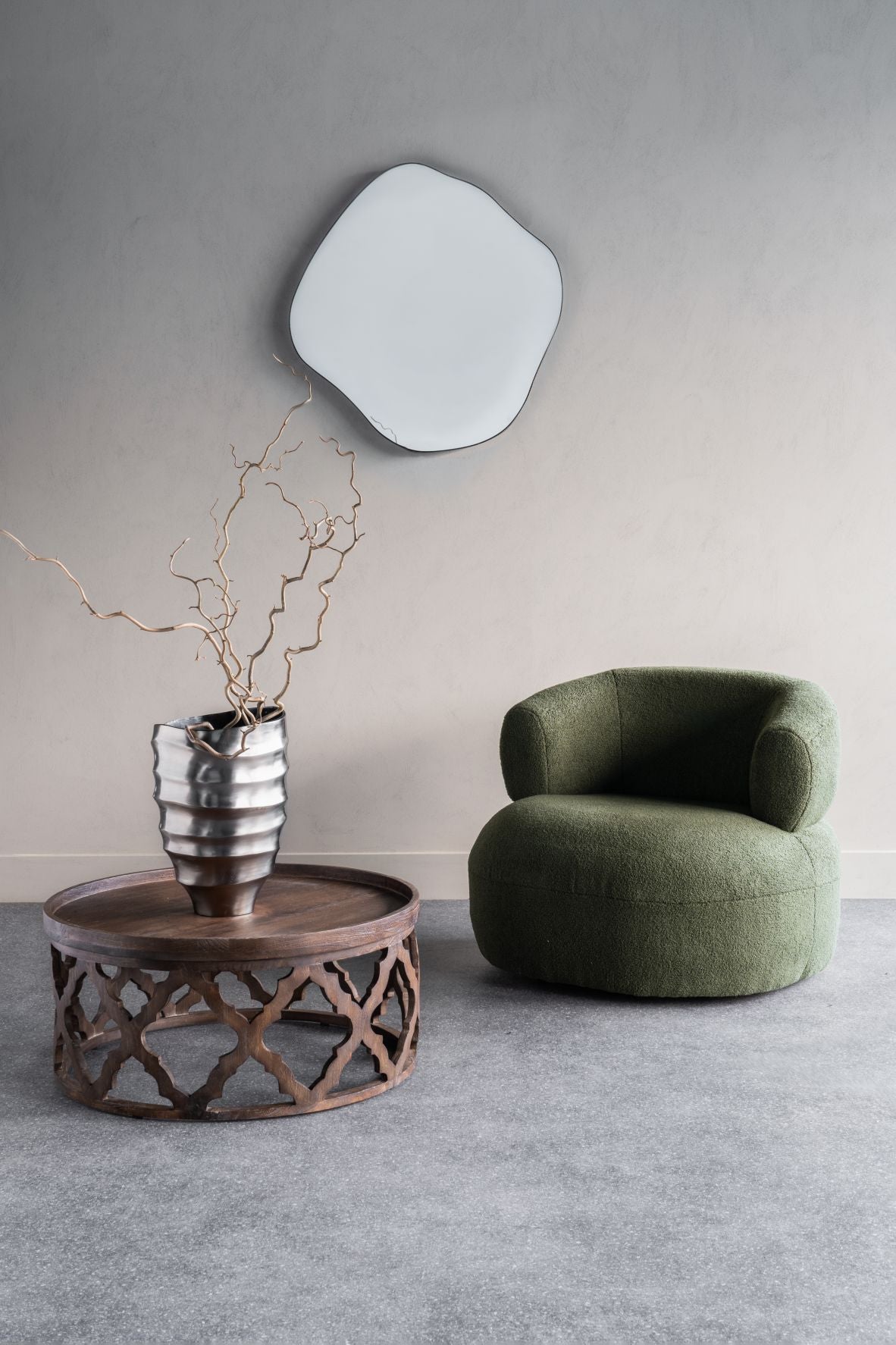 Olivia Occasional Chair in Boucle Hunter Green