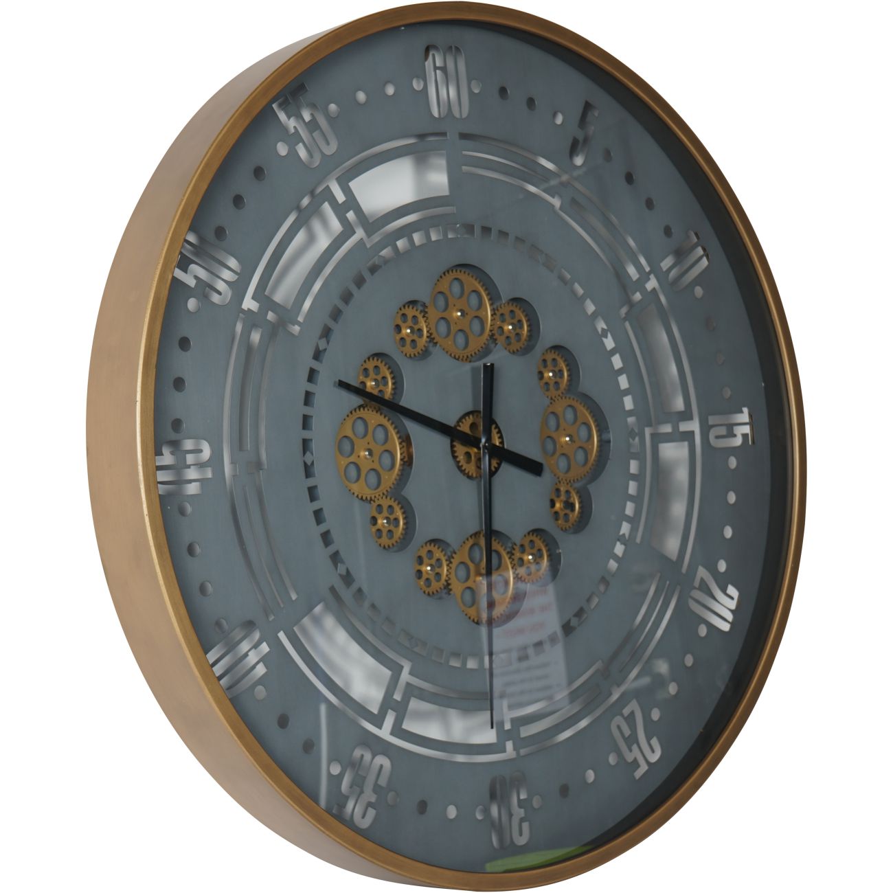 Manchester Industrial Round Gold and Grey Wall Clock 75cm