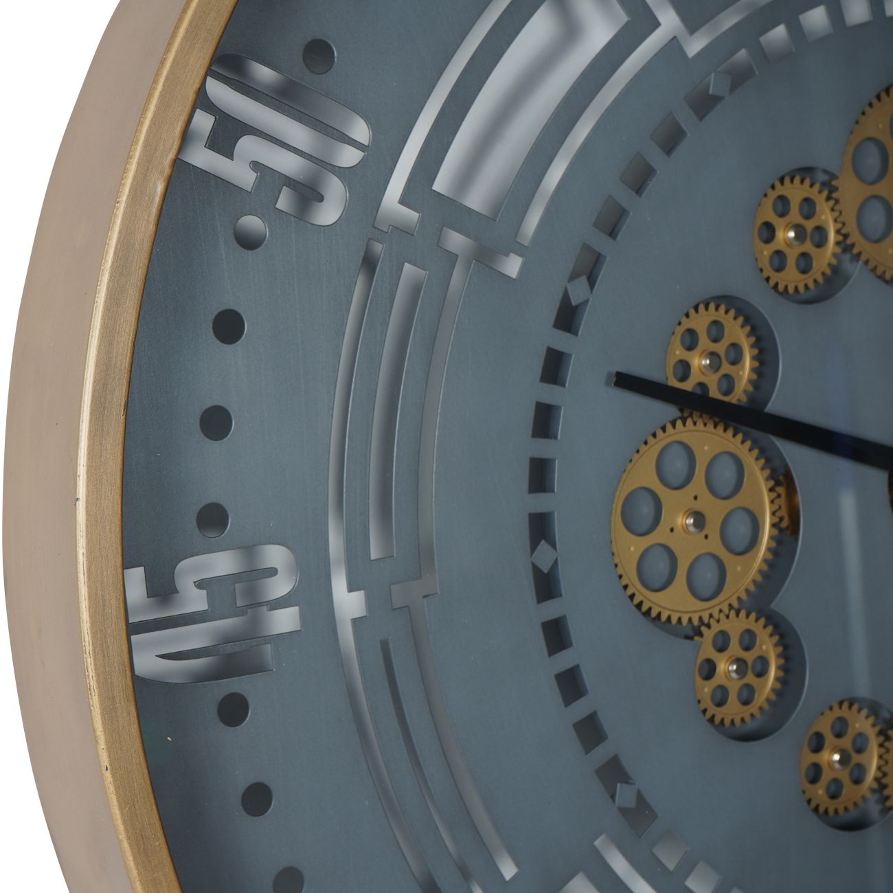 Manchester Industrial Round Gold and Grey Wall Clock 75cm