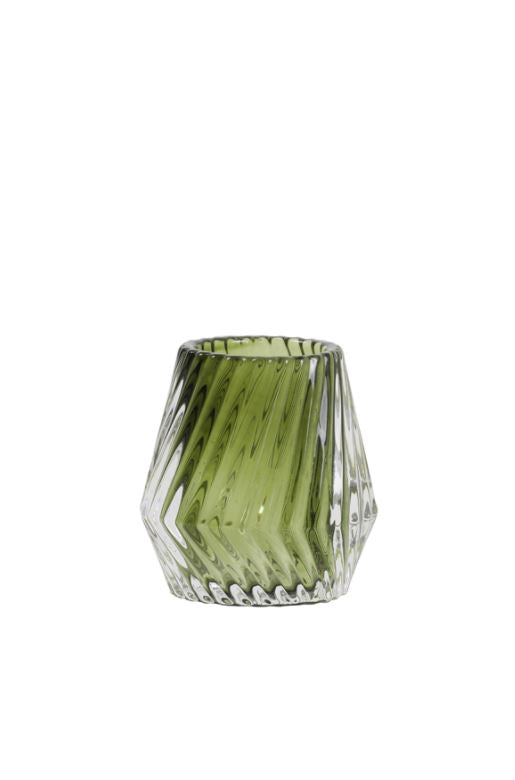 Tealight KEANU Glass Olive Green