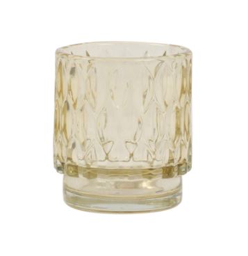 Tealight Ø7x8 cm GRACE glass light amber