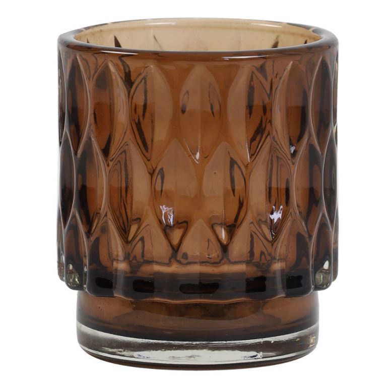 Tealight GRACE Glass Light Brown