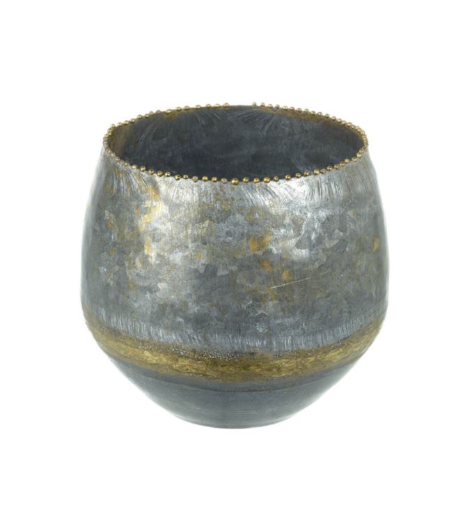 Planter Kenzi Metal GREY/GLD Small