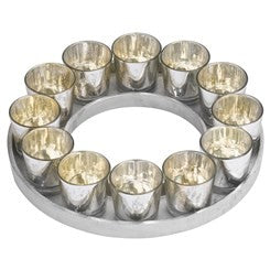 Circular Glass Tray with Tealights